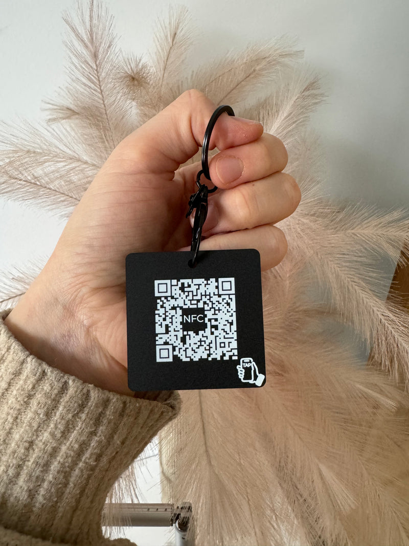 NFC + QR Code Business Logo Keychain