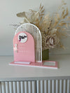 3 in 1 Double Arched Social Sign/ Square + Usernames + Card Holder