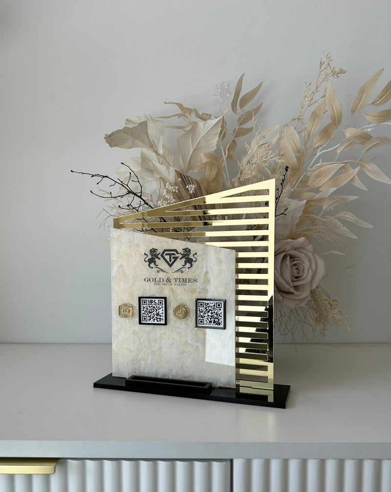 2 in 1 Doubled Modern Social Sign + Card Holder & Logo - Luxe Decor by Lisa