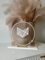 3 in 1 Logo, QR’s and Card Holder Business Sign - Luxe Decor by Lisa