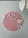 3D Butterfly Birth Announcement Plaque - Circle - Luxe Decor by Lisa
