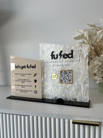 Double Angled - Logo, QR, Card Holder + Info
