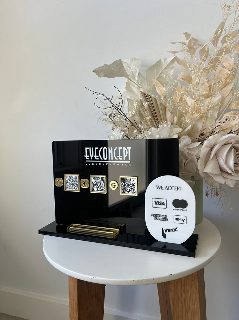5 in 1 - Rectangle 3 QR codes, Logo, Card Holder and Oval - Luxe Decor by Lisa