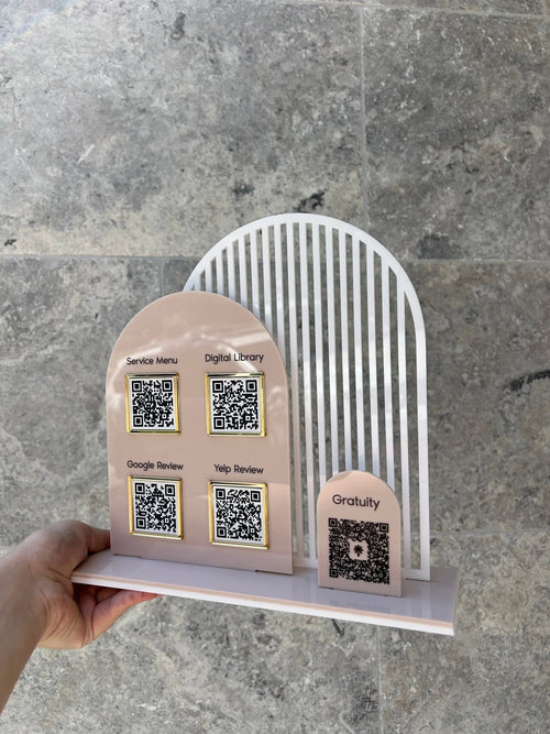 5 x QR Code Sign - Double Arches - Luxe Decor by Lisa