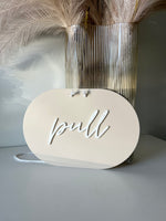 Oval Push/Pull Sign - Double Sided