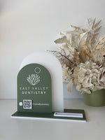 Double Arched Logo + Single QR, Username and Card Holder (Solid Arches)