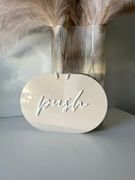 Oval Push/Pull Sign - Double Sided