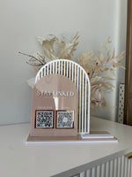 Double Arched Logo + 2 QR’s and Card Holder