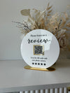 Round Printed Review QR Code Sign Freestanding