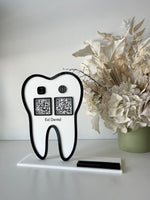 Dentist Tooth QR Code Sign + Business Card Holder
