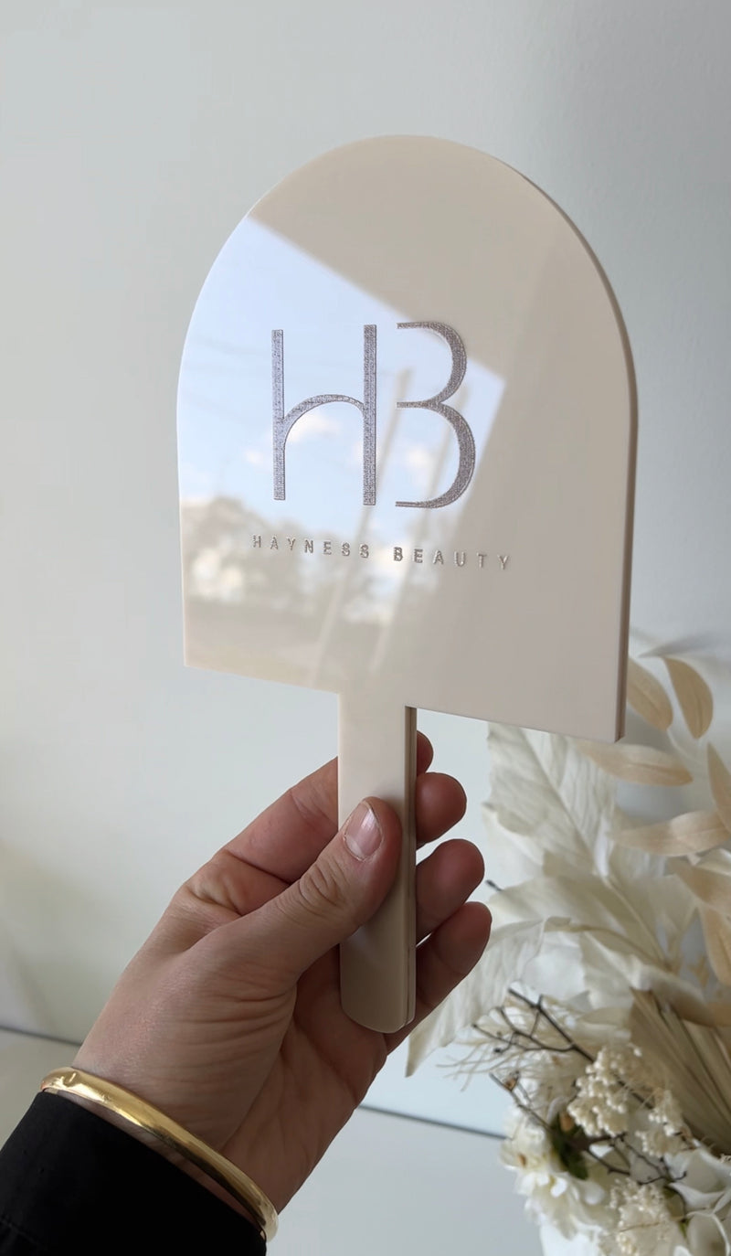 Handheld Custom Name/Logo Mirrors - Arch