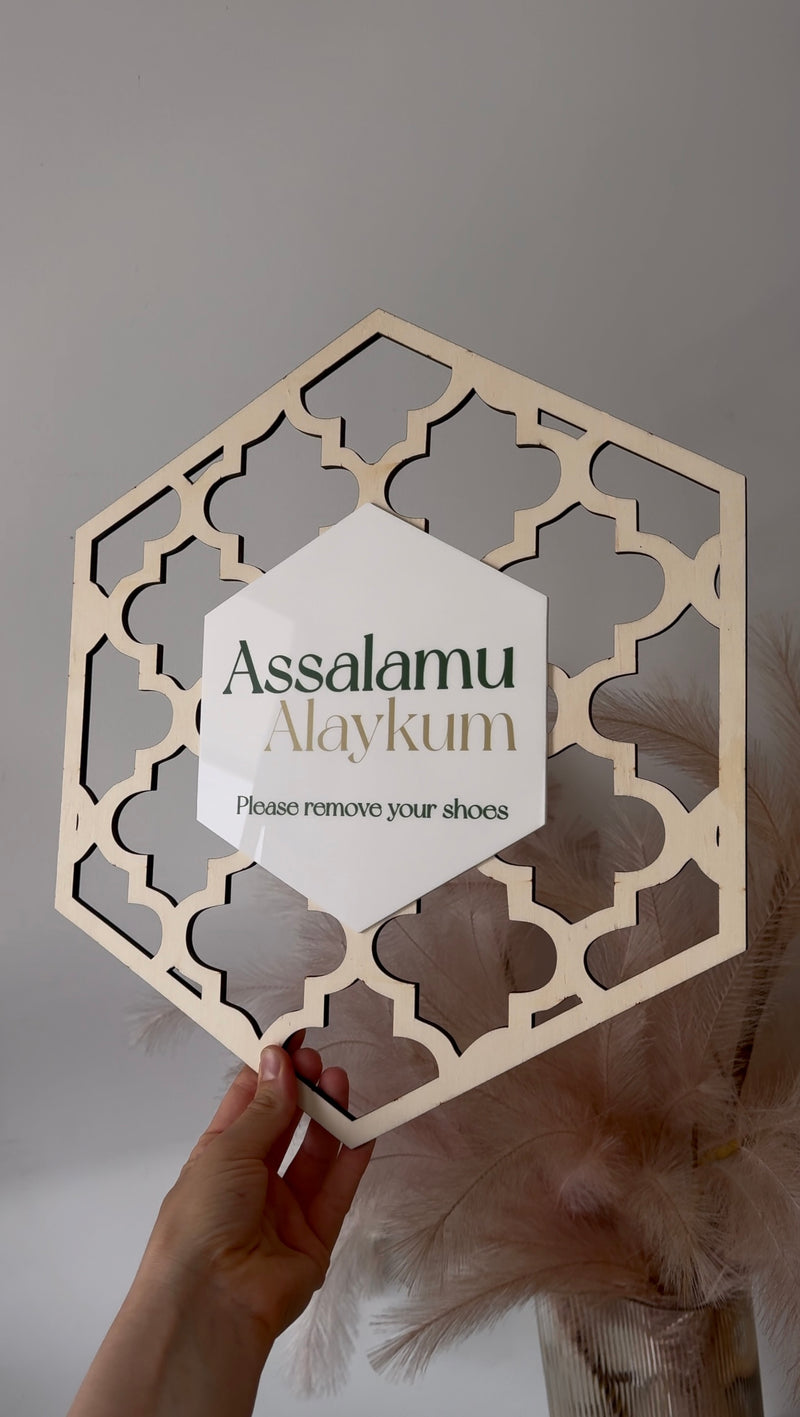 Assalamu Alaykum Hexagon Sign Style 1