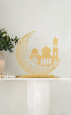 Crescent Mosque Moon Freestanding Wooden