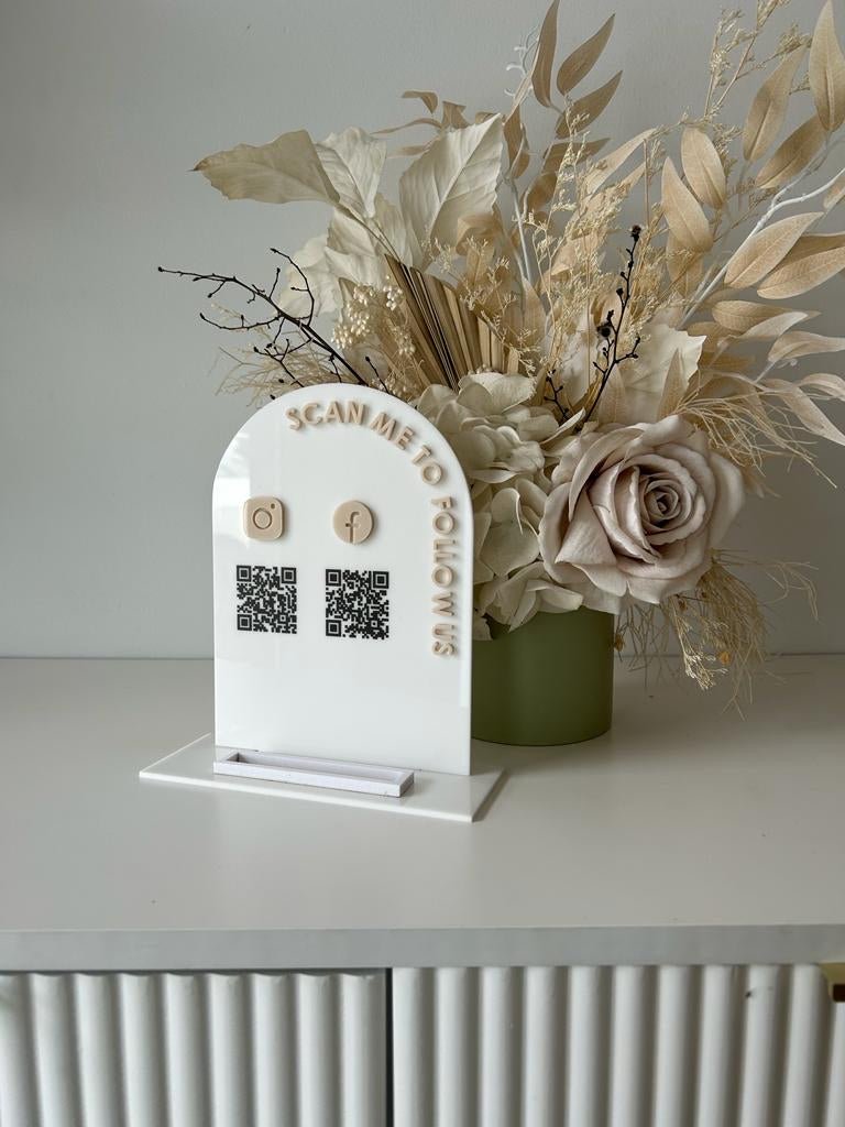 Arch Acrylic Social and Card Holder Sign - Luxe Decor by Lisa