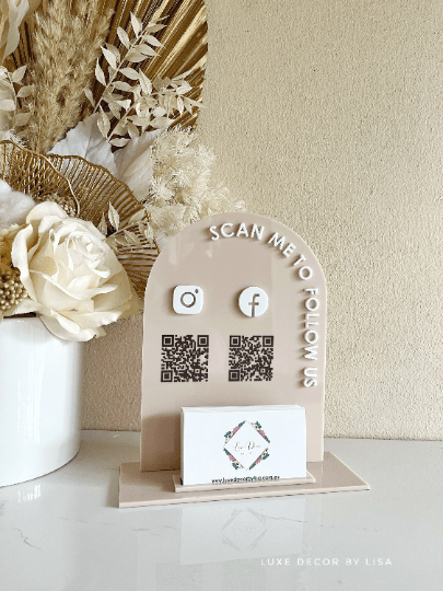 Arch Acrylic Social and Card Holder Sign - Luxe Decor by Lisa
