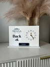 Back At, Changeable Clock + Days Sign + Logo - Freestanding - Luxe Decor by Lisa