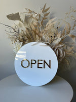 Circle Open/Closed Sign - Double Sided - Luxe Decor by Lisa