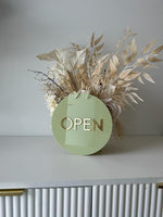 Circle Open/Closed Sign - Double Sided - Luxe Decor by Lisa
