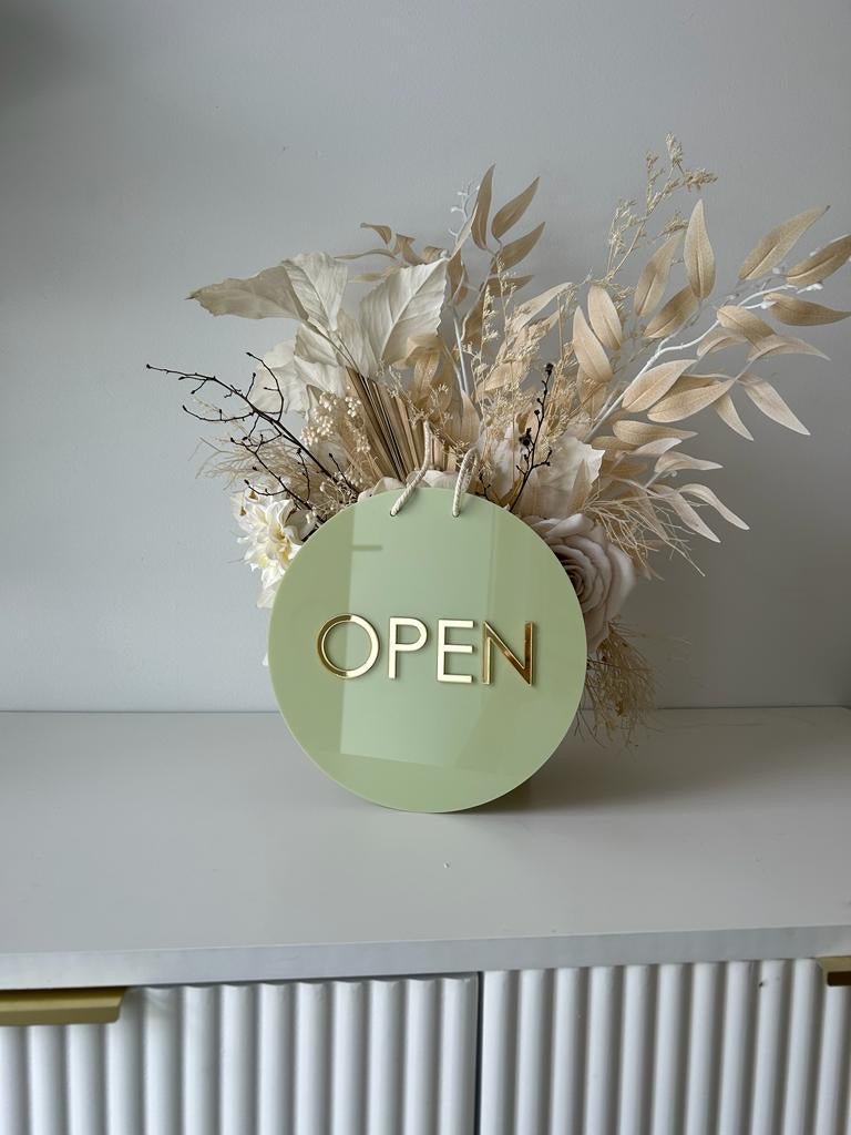 Circle Open/Closed Sign - Double Sided - Luxe Decor by Lisa