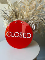 Circle Open/Closed Sign - Double Sided - Luxe Decor by Lisa