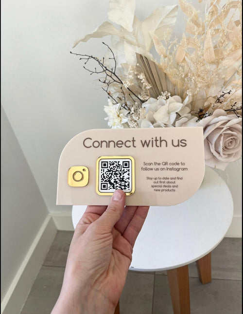 Connect with us - wall sign modern shape - Luxe Decor by Lisa