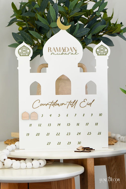 Countdown Till Eid Mosque Design Freestanding - Acrylic - Luxe Decor by Lisa