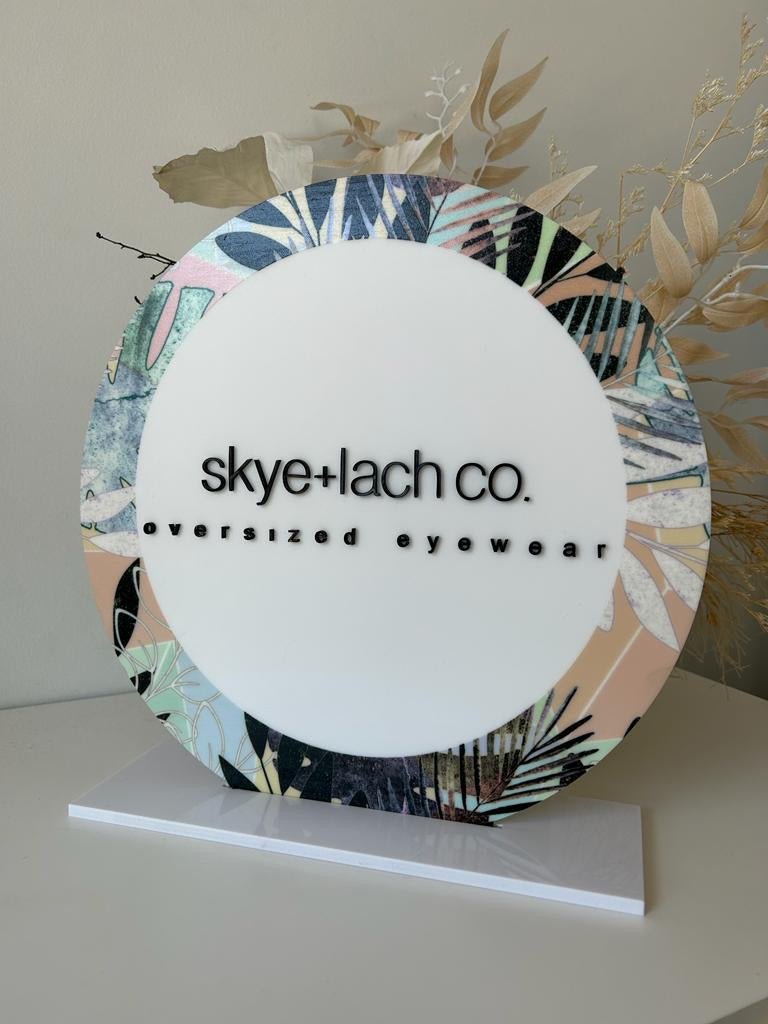 Custom UV Printed + 3D Logo Sign Freestanding - Luxe Decor by Lisa