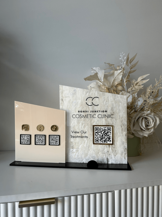 Double Angled - Logo, QR, Card Holder + Info Style 2 - Luxe Decor by Lisa