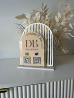 Double Arched Logo, 2 QR Codes (connect with us) - Luxe Decor by Lisa