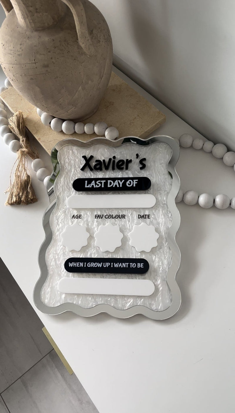 First Day Board - Wavy Style - Luxe Decor by Lisa