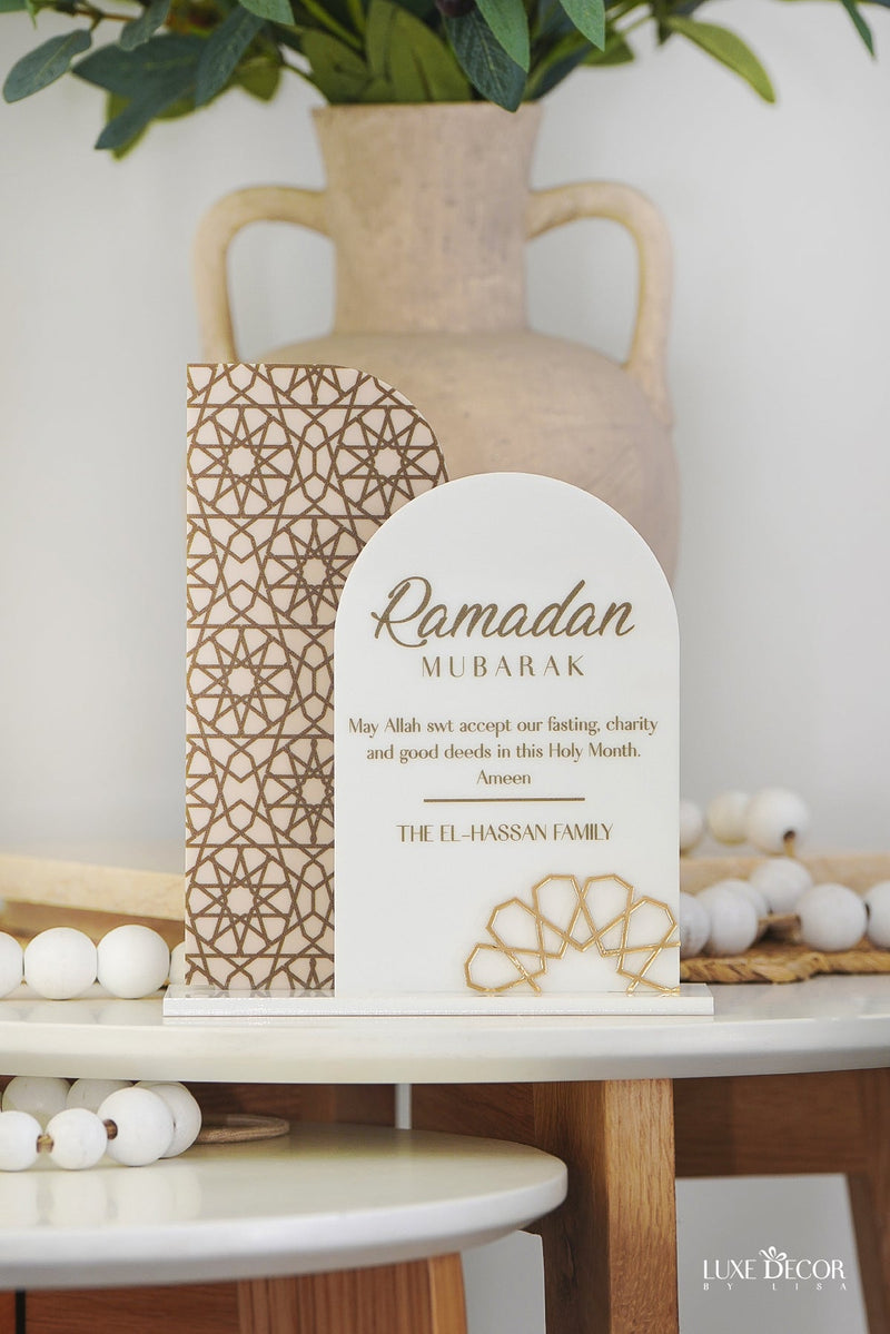 Geometric Ramadan Mubarak Sign Style 1 - Double - Luxe Decor by Lisa