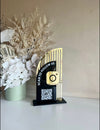 Half Arch Layered Modern QR Freestanding Sign - Luxe Decor by Lisa