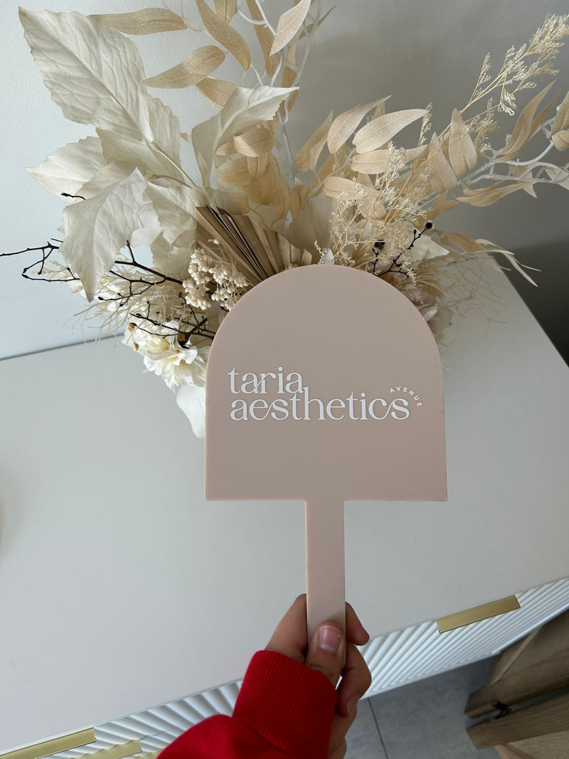Handheld Custom Name/Logo Mirrors - Arch - Luxe Decor by Lisa