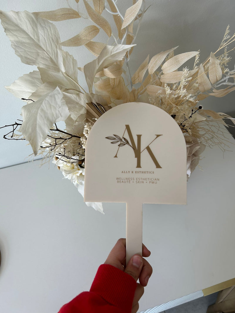 Handheld Custom Name/Logo Mirrors - Arch - Luxe Decor by Lisa