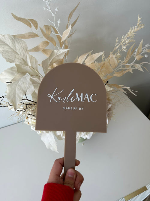 Handheld Custom Name/Logo Mirrors - Arch - Luxe Decor by Lisa