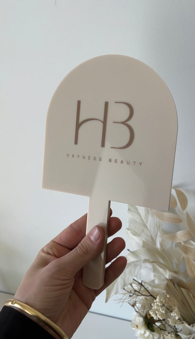 Handheld Custom Name/Logo Mirrors - Arch - Luxe Decor by Lisa