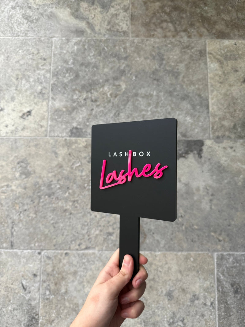 Handheld Custom Name/Logo Mirrors - Various Shapes 3D Logos - Luxe Decor by Lisa