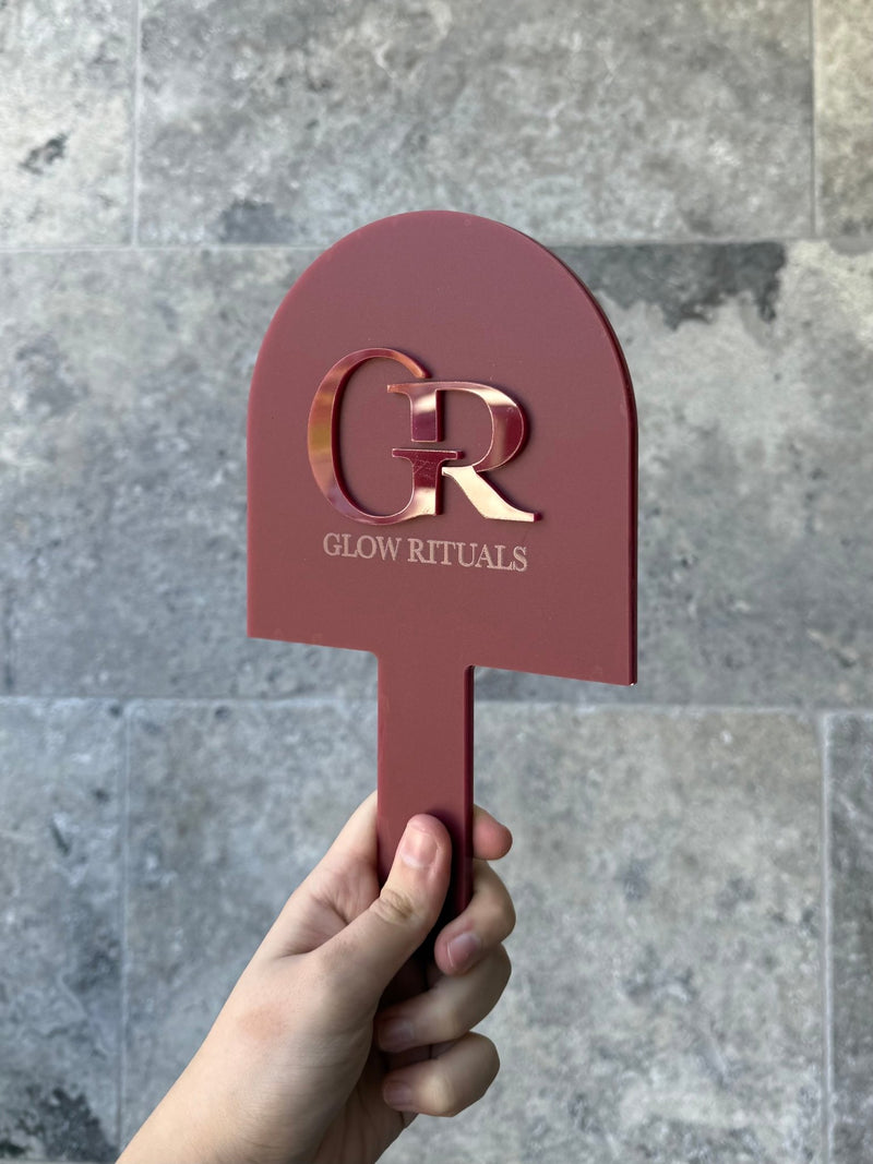 Handheld Custom Name/Logo Mirrors - Various Shapes 3D Logos - Luxe Decor by Lisa