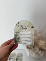 Arch Birth Announcement Sign - Leaves