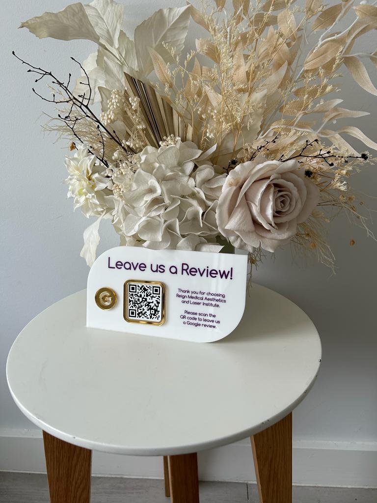 Leave a review - wall sign