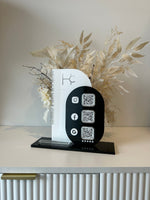 Modern 3 QR Sign Style 3 (reviews) + Card Holder (connect & leave us a review) - Luxe Decor by Lisa