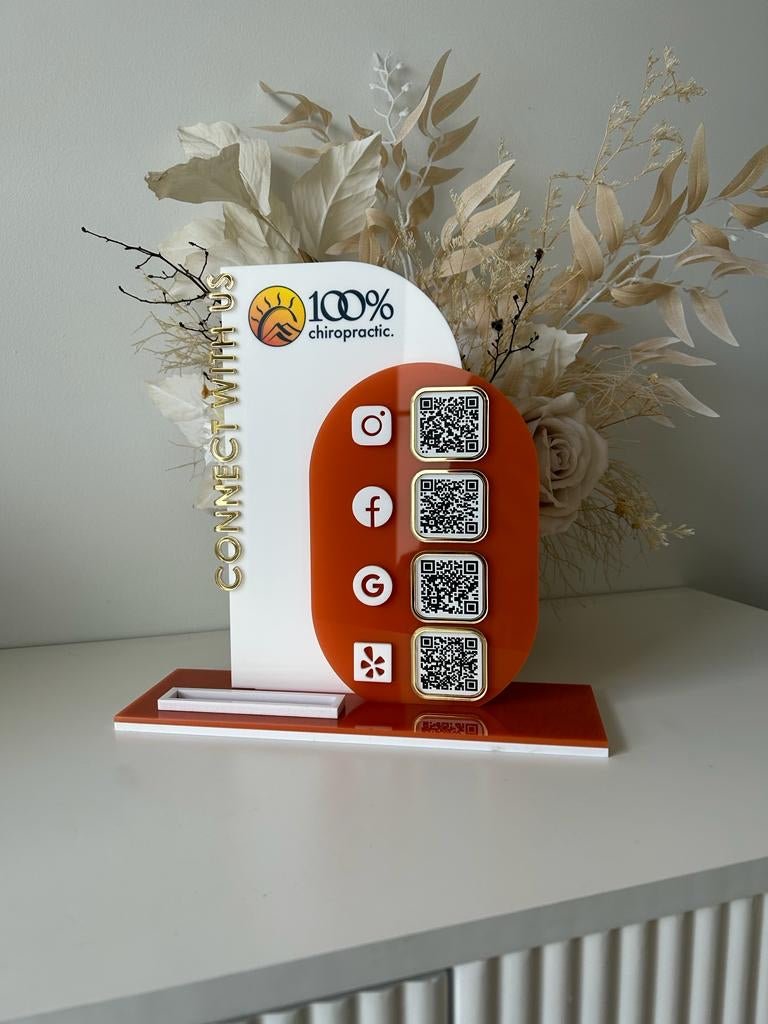 Modern 4 QR Sign Style 4 + Card Holder - Luxe Decor by Lisa