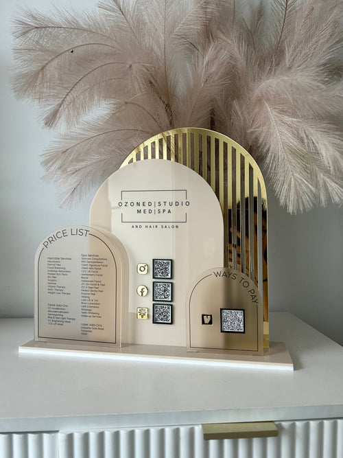 Modern Arches, Logo, 3 QR’s + Pricelist Style 1 - Luxe Decor by Lisa