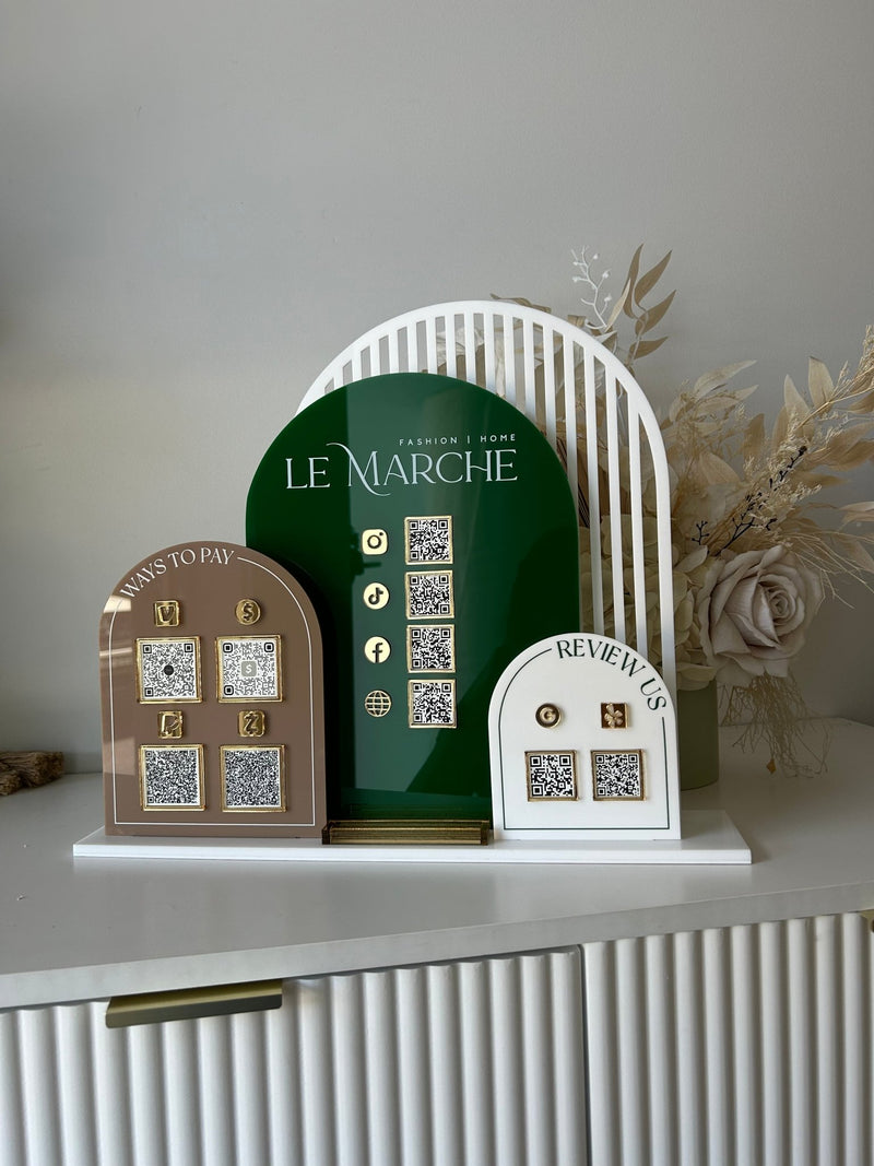 Modern Arches, Logo, 3 QR’s + Pricelist Style 1 - Luxe Decor by Lisa