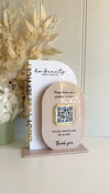 Modern QR Code Freestanding Acrylic business sign version 6 (review) - Luxe Decor by Lisa