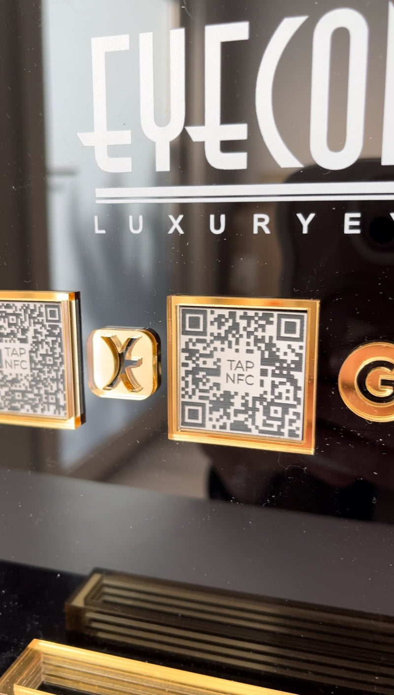 (NFC) 5 in 1 - Rectangle 3 QR codes, Logo, Card Holder + Oval - Luxe Decor by Lisa