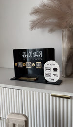 (NFC) 5 in 1 - Rectangle 3 QR codes, Logo, Card Holder + Oval - Luxe Decor by Lisa