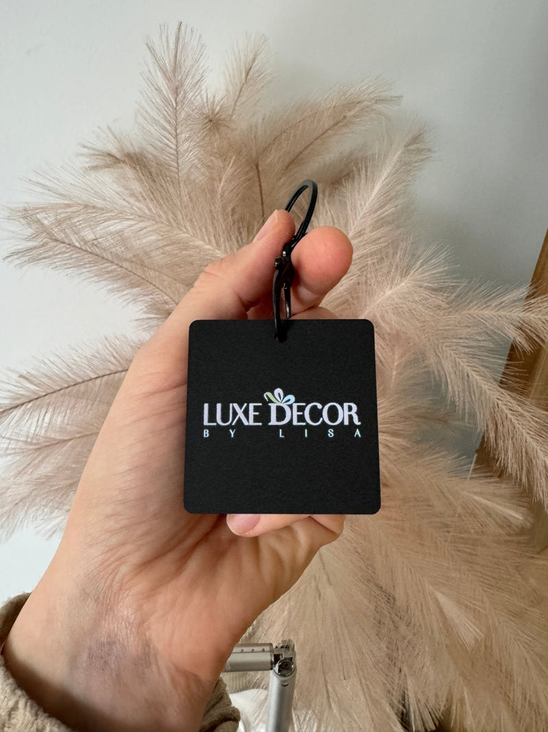 NFC + QR Code Business Logo Keychain - Luxe Decor by Lisa