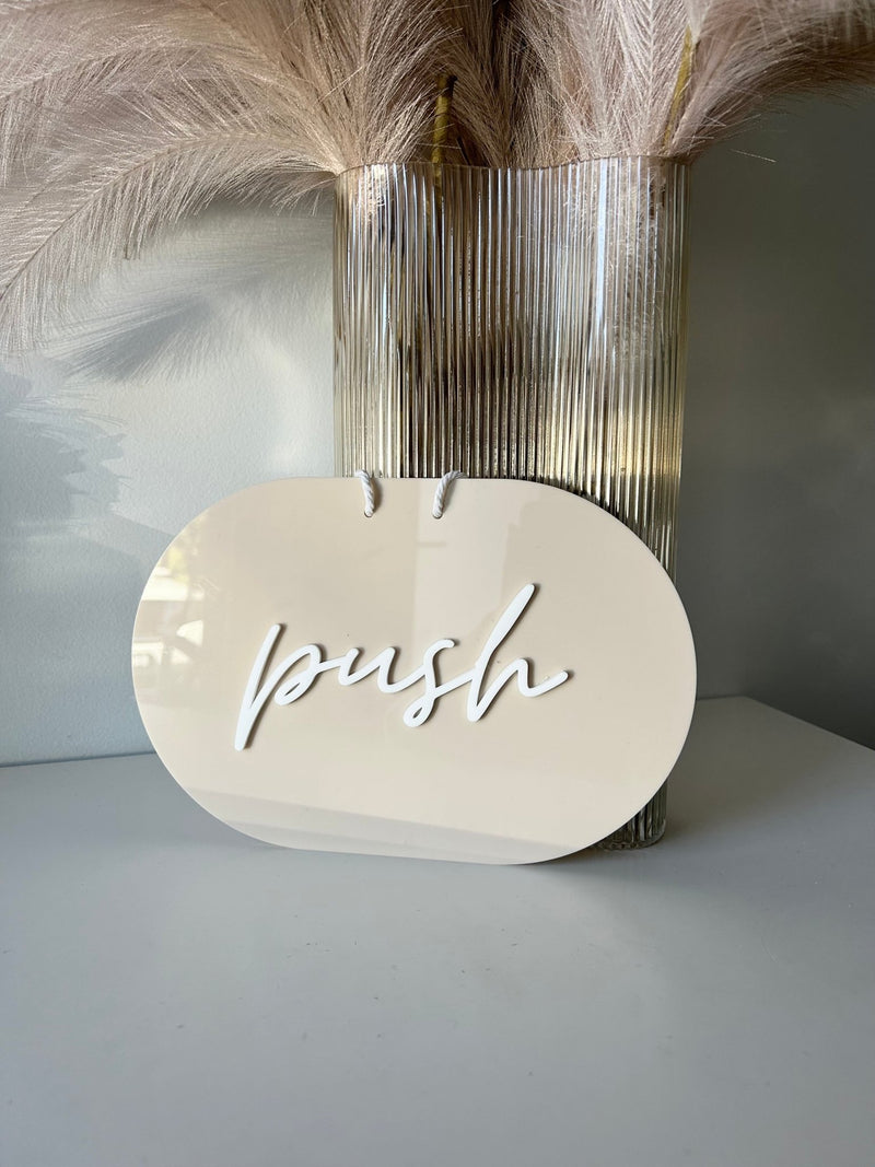 Oval Push/Pull Sign - Double Sided - Luxe Decor by Lisa