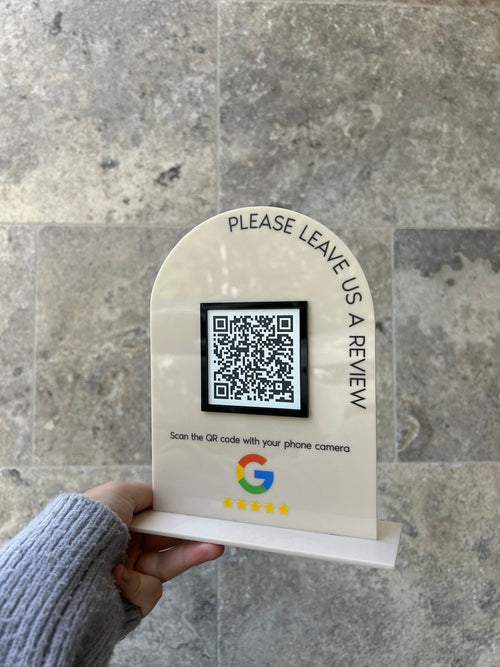 Printed Arch Custom QR Sign - Google Reviews - Luxe Decor by Lisa